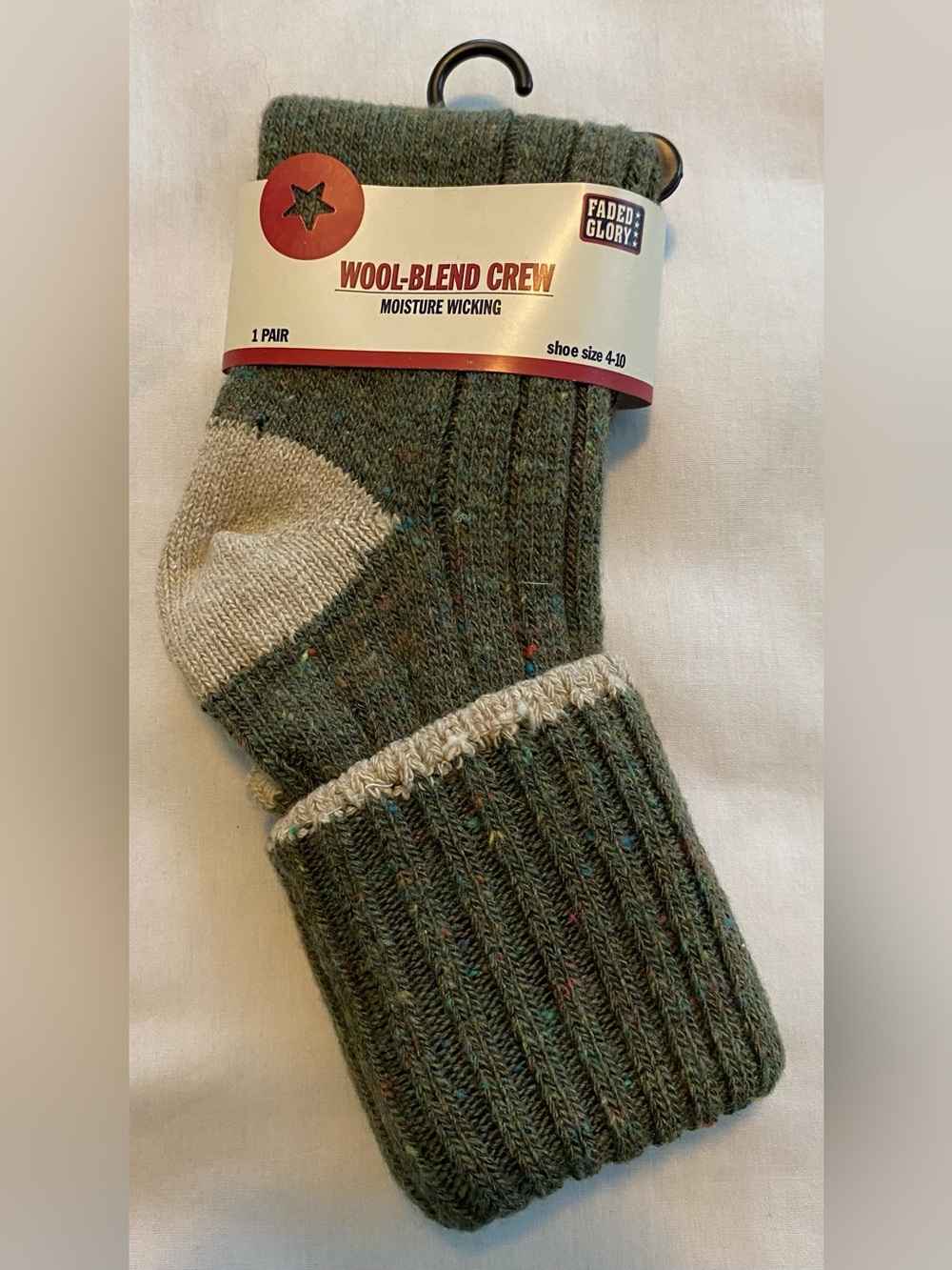 Faded Glory Wool-Blend Crew Socks